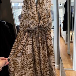 Lovers + Friends Backless Snake Print Dress